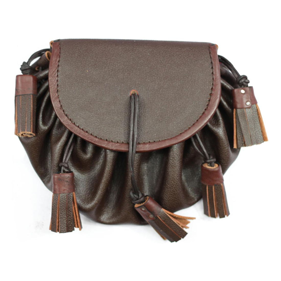 house-of-scotland-black-or-brown-plain-leather-sporran-plaited-with-5-tasels-and-chain-belt