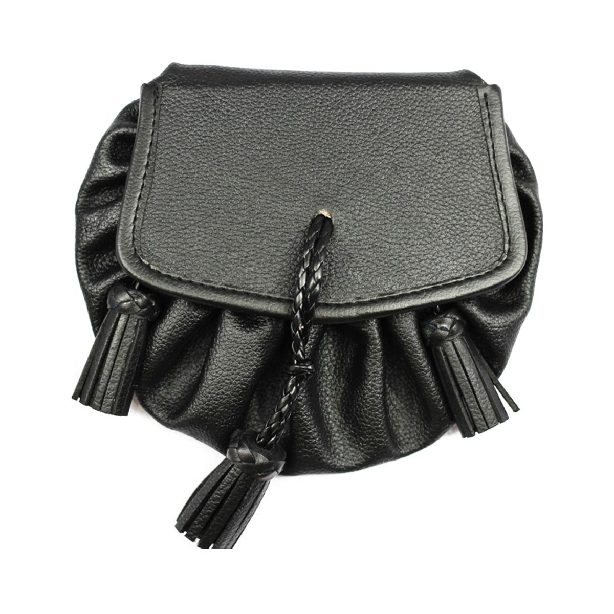 house-of-scotland-black-or-brown-plain-leather-sporran-plaited-with-5-tasels-and-chain-belt