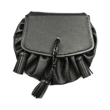 house-of-scotland-black-or-brown-plain-leather-sporran-plaited-with-5-tasels-and-chain-belt