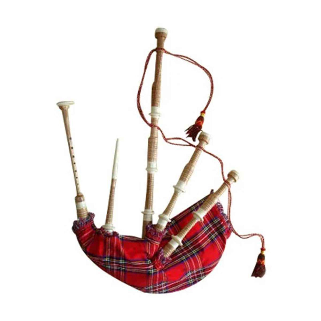 Caucus Wood Highland Bagpipe Ivory Color Plastic Fittings - House Of Scotland