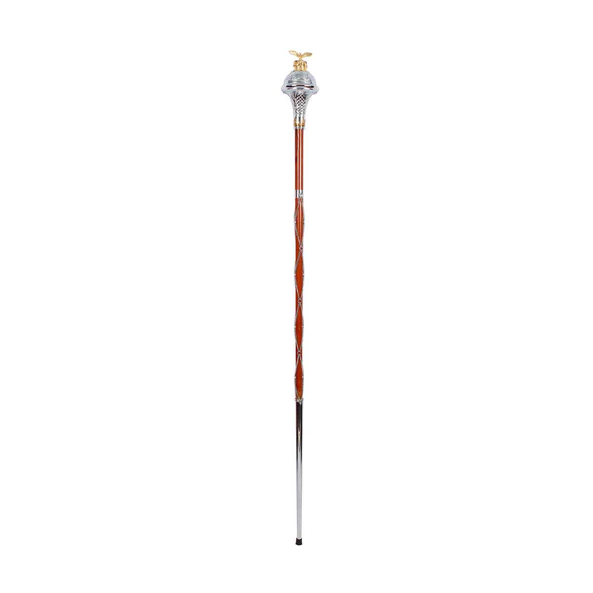 Drum Major Mace or Stave Chrome Embossed Head with Gold Eagle Top - House Of Scotland