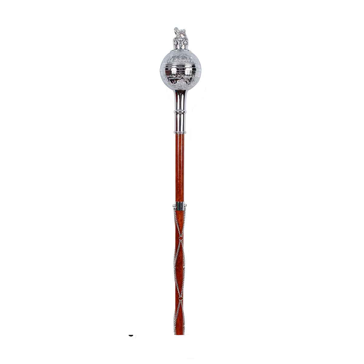 Drum Major Mace or Stave Embossed Ball Head Lion And Crown - House Of Scotland