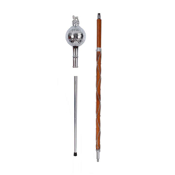 Drum Major Mace or Stave Embossed Ball Head Lion And Crown - House Of Scotland