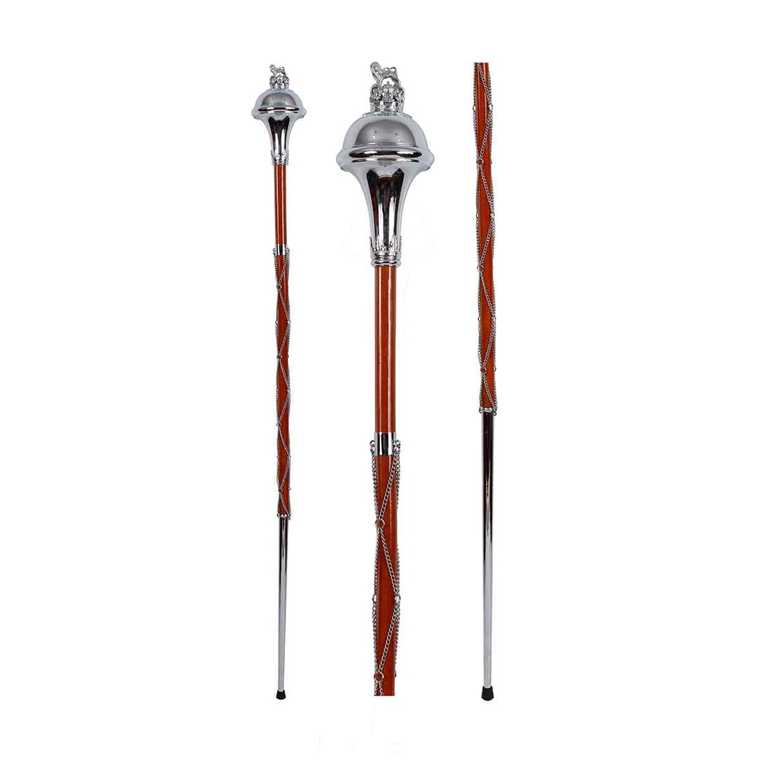 Drum Major Mace or Stave Plain Chrome Head Lion And Crown - House Of Scotland