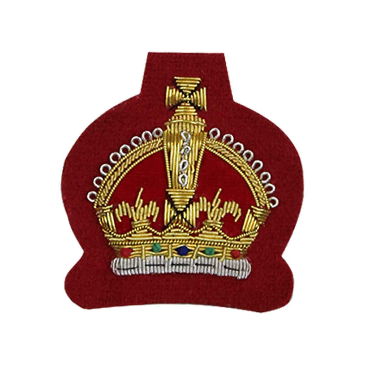 King Crown Badge Silver or Gold Bullion Hand Embroidered - House Of Scotland