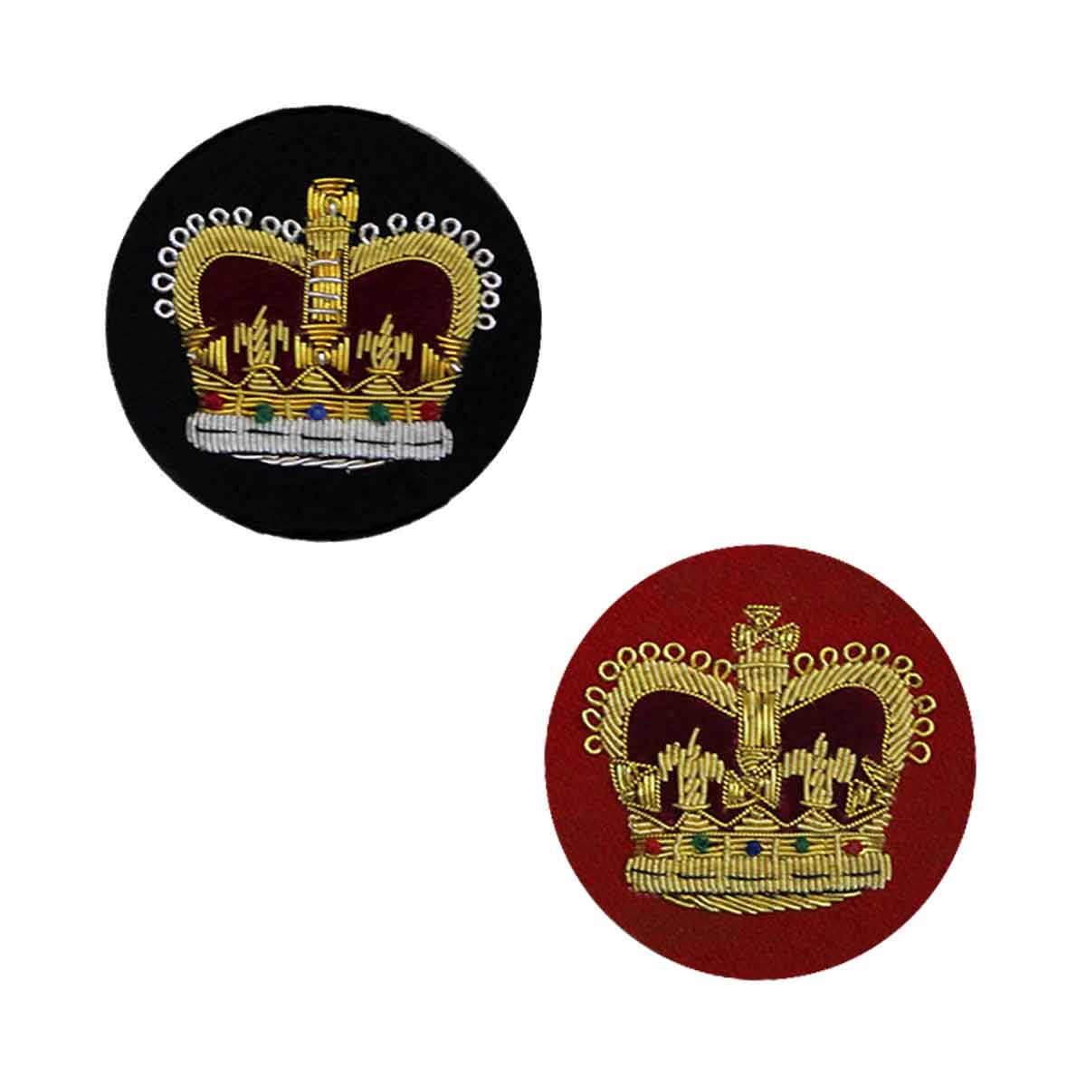 Queen Crown Badge Silver or Gold Bullion Hand Embroidered - House Of Scotland