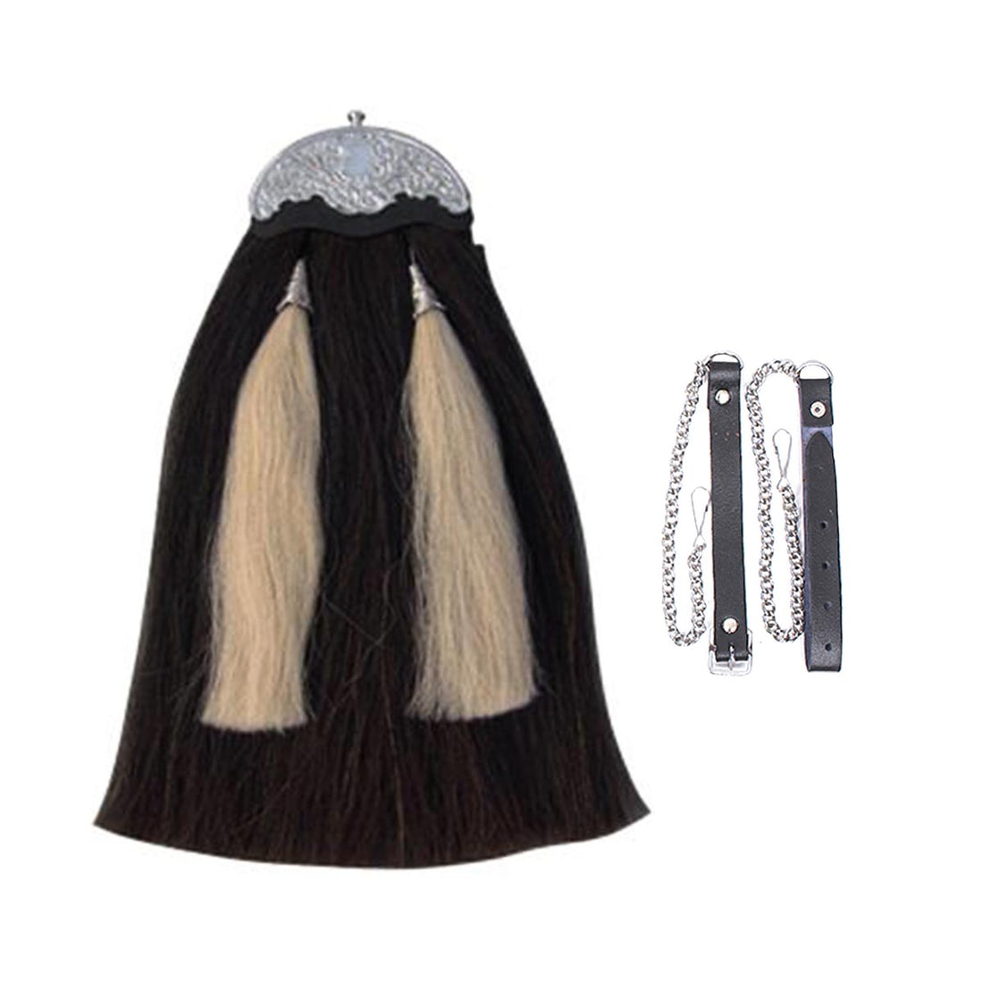 house-of-scotland-original-horse-hair-sporran-black-body-with-two-white-tassels-and-chain-belt