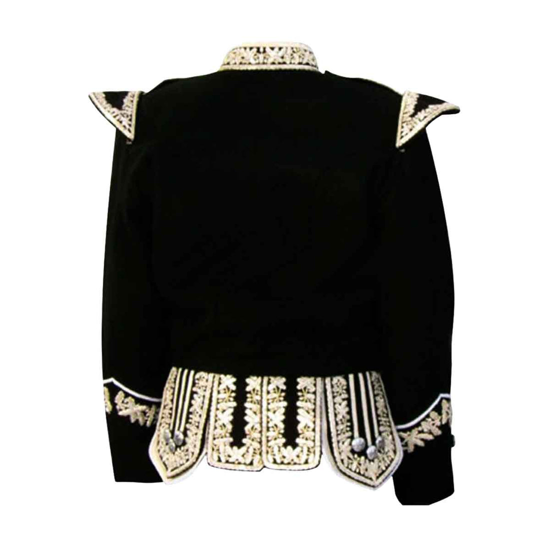 Machine Embroidered Piper or Drummer Doublet Silver Bullion - House Of Scotland