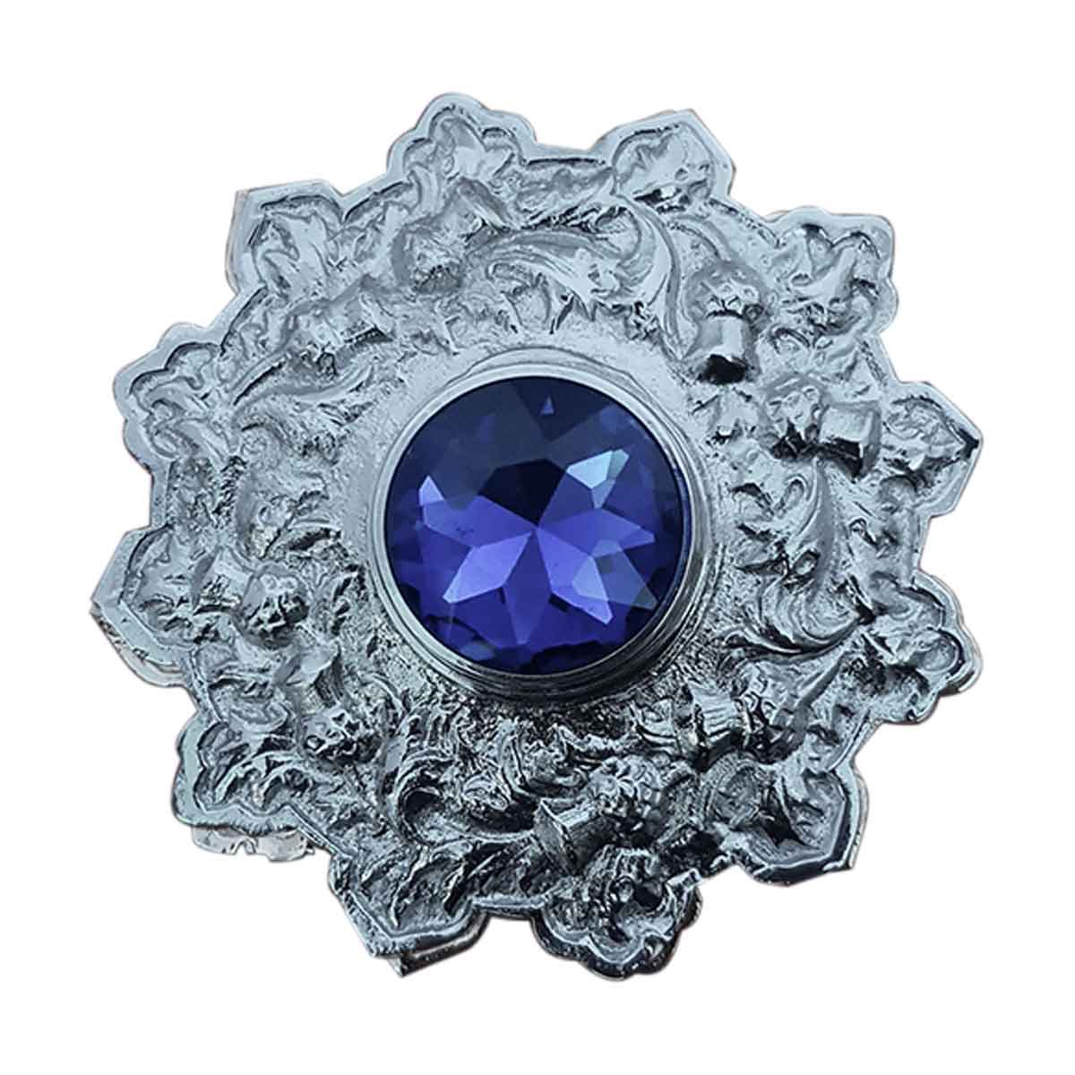 Plaid Brooch Blue Stone Star Style - House Of Scotland