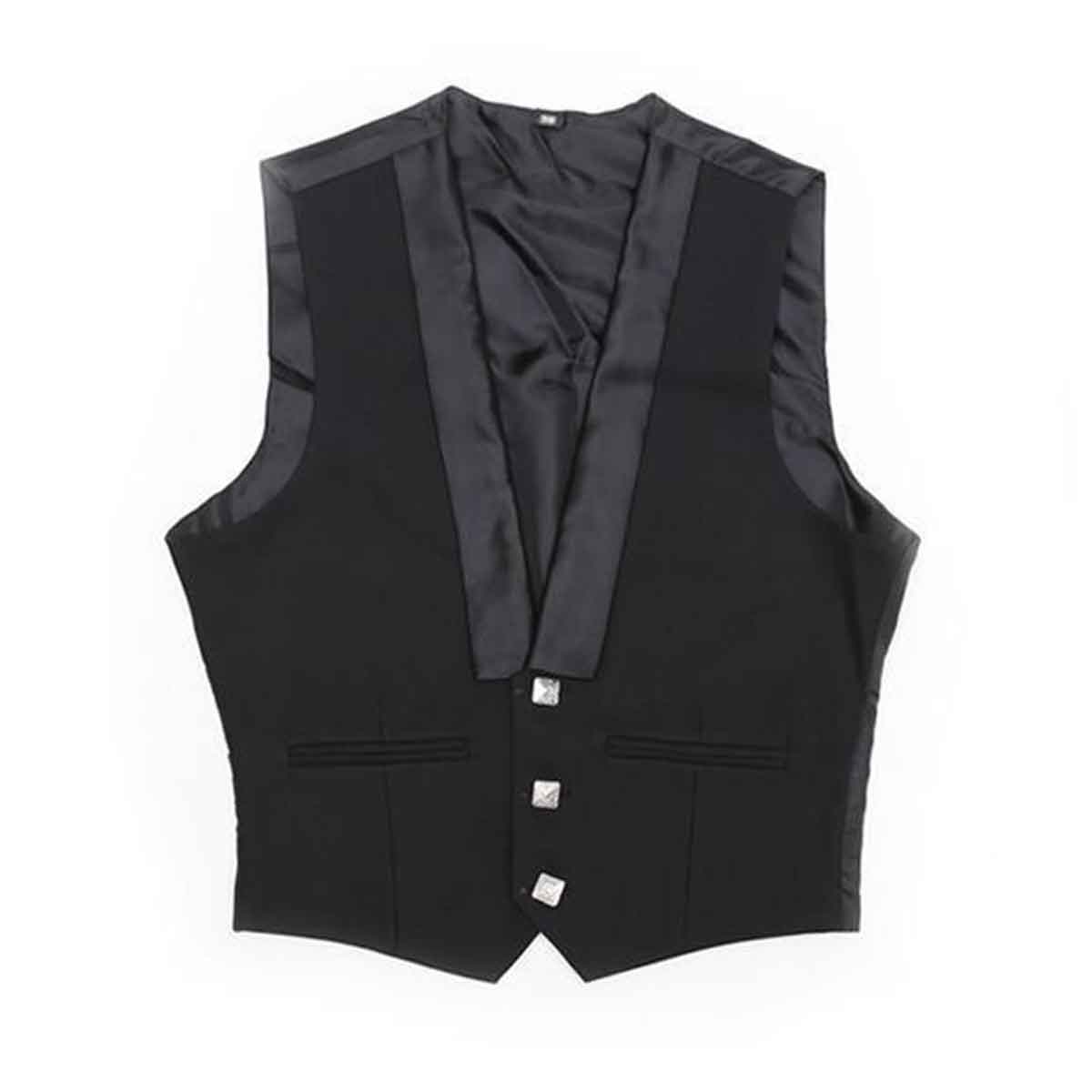 Prince Charlie Jacket Waist Coat Black Color - House Of Scotland