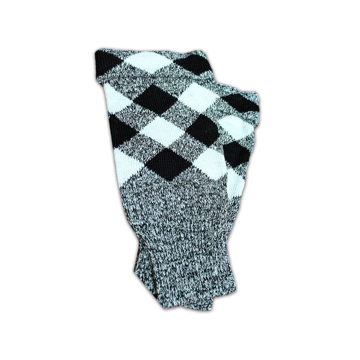 Acrylic Wool Scottish Hose Top Diced Black And White - House Of Scotland